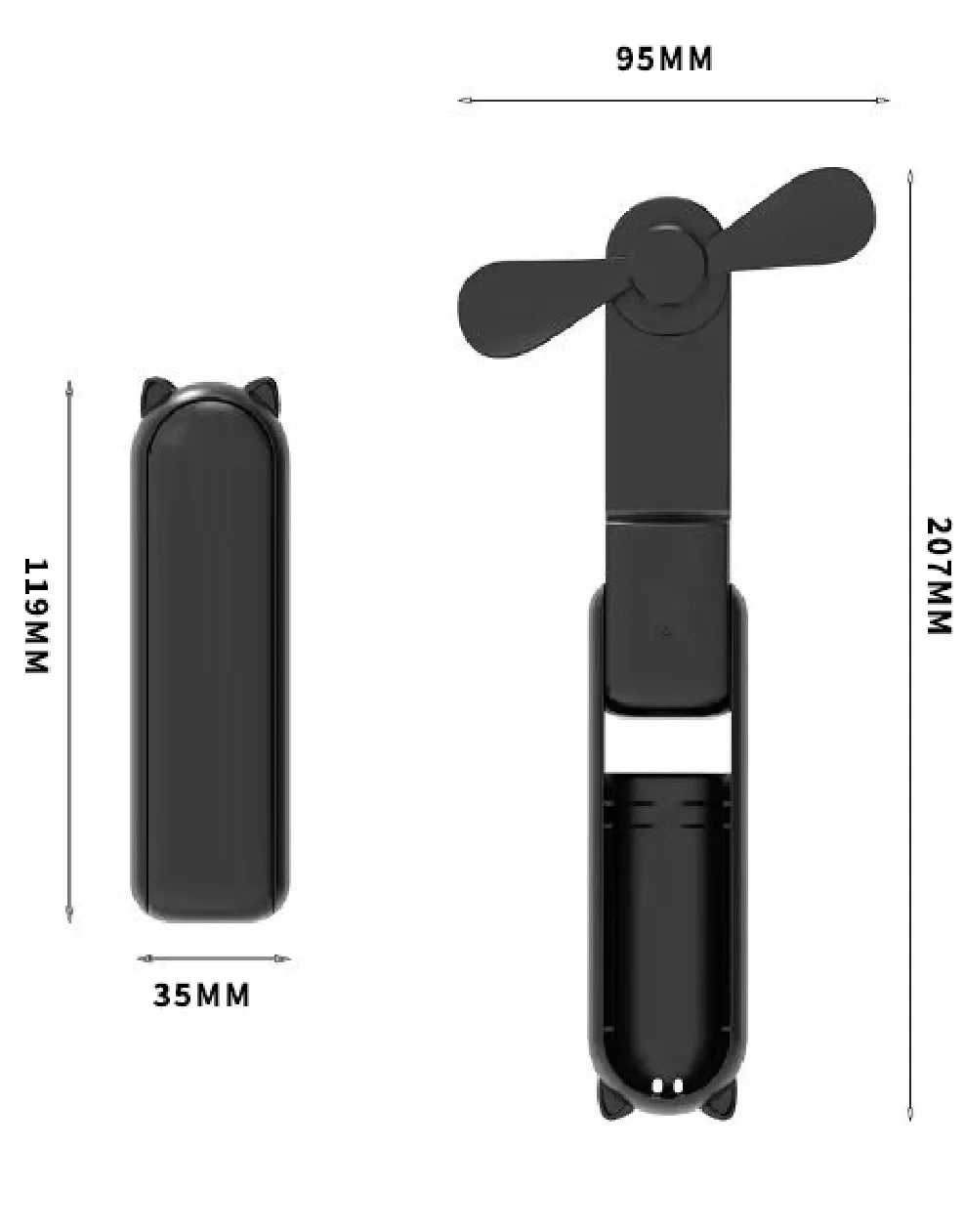 Portable Mini Handheld Fan Small Pocket Fan USB Rechargeable Battery Fan Folding Cooling Hand Fan Mini USB Fan with Power Bank