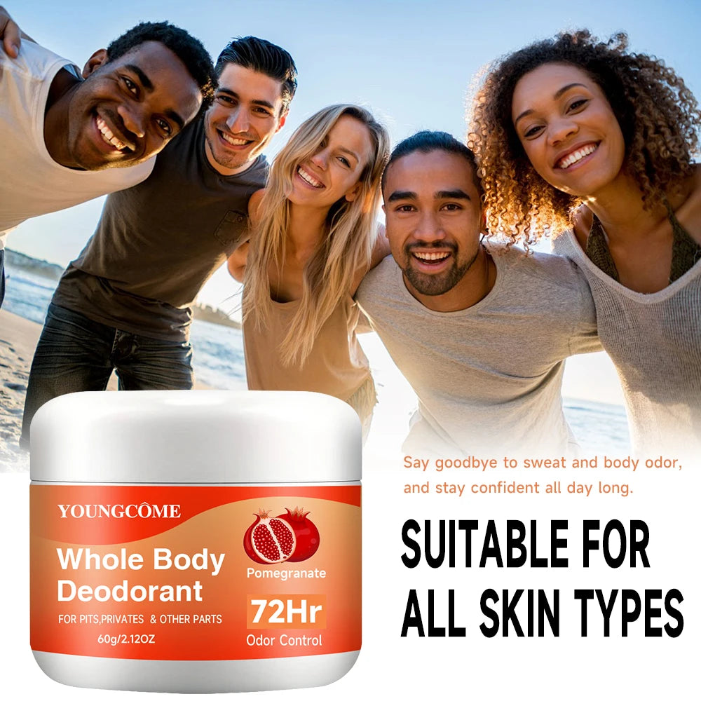 Whole Body Deodorant Stick 72 Hour Odor Control Long-Lasting Fragrance Armpit Odor Remove Sweat Refreshing Antiperspirant Stick