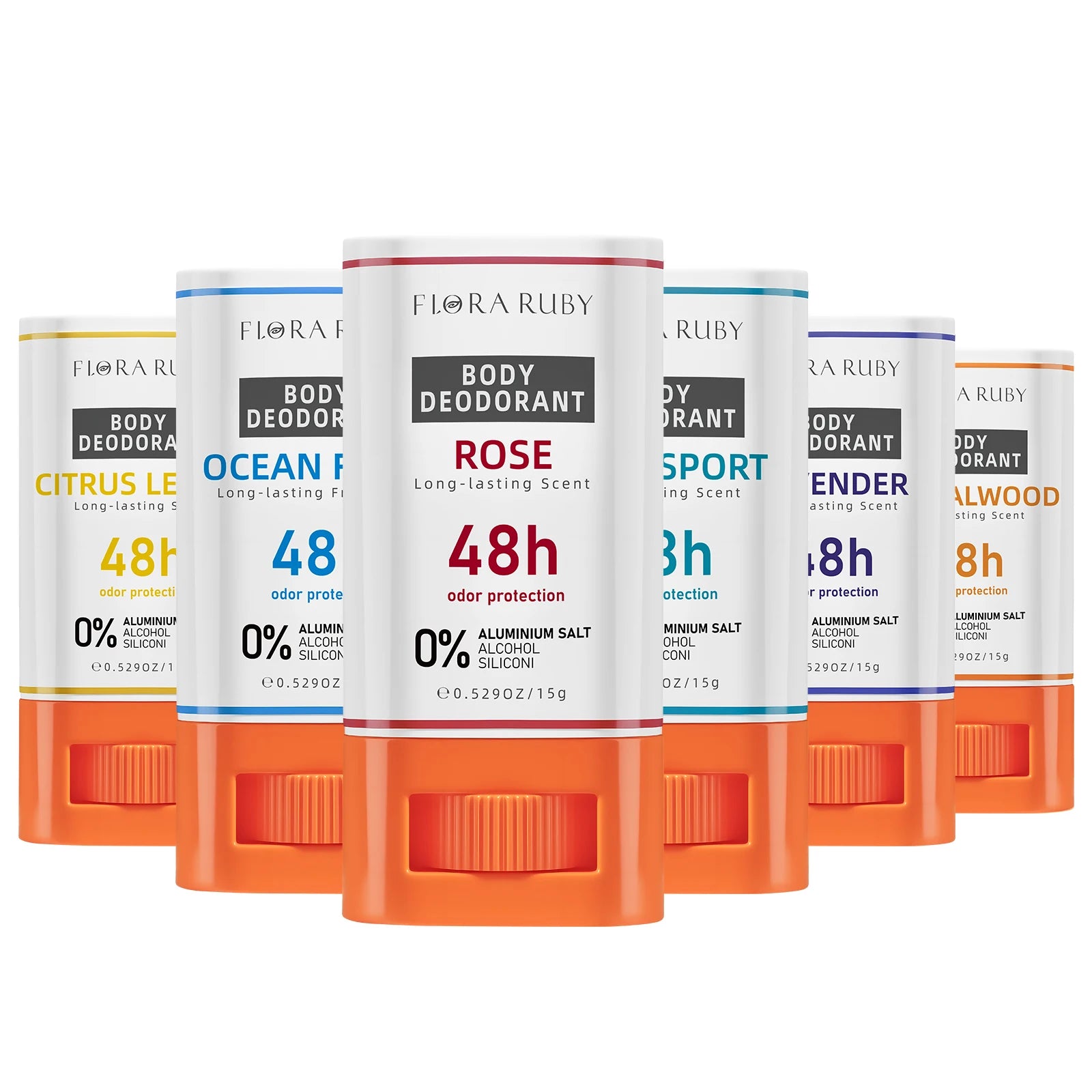 6Pcs/set Deodorant Women Men & Solid Perfume 48H Sweat Proof Deodorizing，Dry & Refreshing Sports Fragrances Scent Set