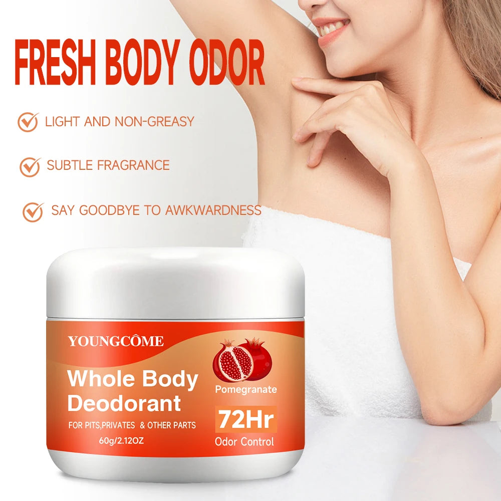 Whole Body Deodorant Stick 72 Hour Odor Control Long-Lasting Fragrance Armpit Odor Remove Sweat Refreshing Antiperspirant Stick